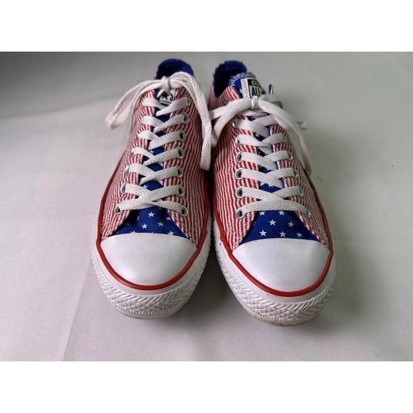 Converse Chuck Taylor All Star Stars and Stripes Patriotic Low Top M 8.5 W 10.5 - Picture 13 of 16